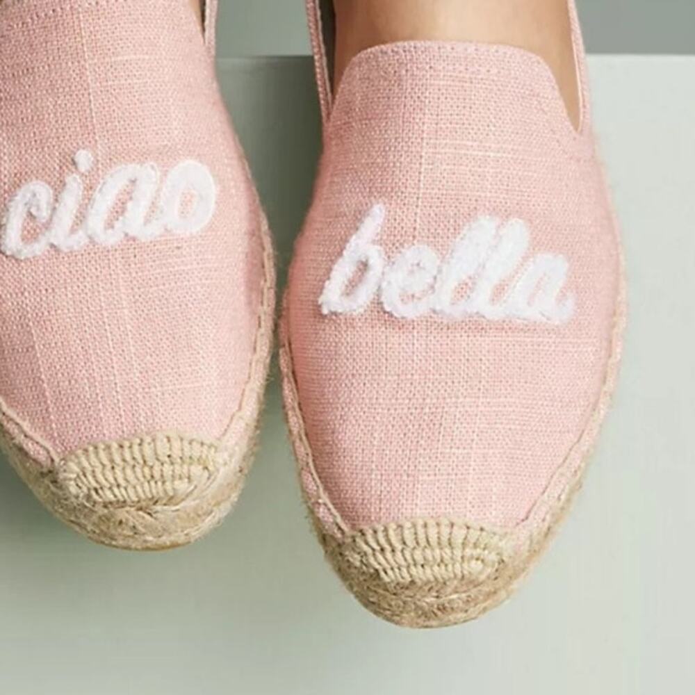 NWOB Anthro Soludos Ciao Bella Pink Espadrilles in Sz 6